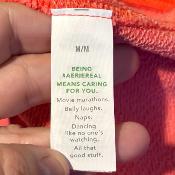 Aerie Oversized Embroidered Heart Real Crew Sweatshirt in Resort Red - Picture 11 of 12